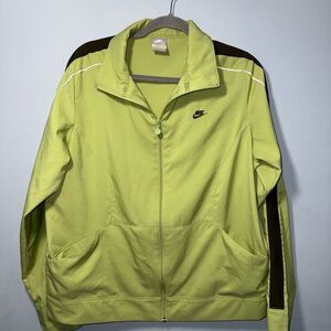 Nike green vintage y2k style zip up Windbreaker size XL 16/18 EUC